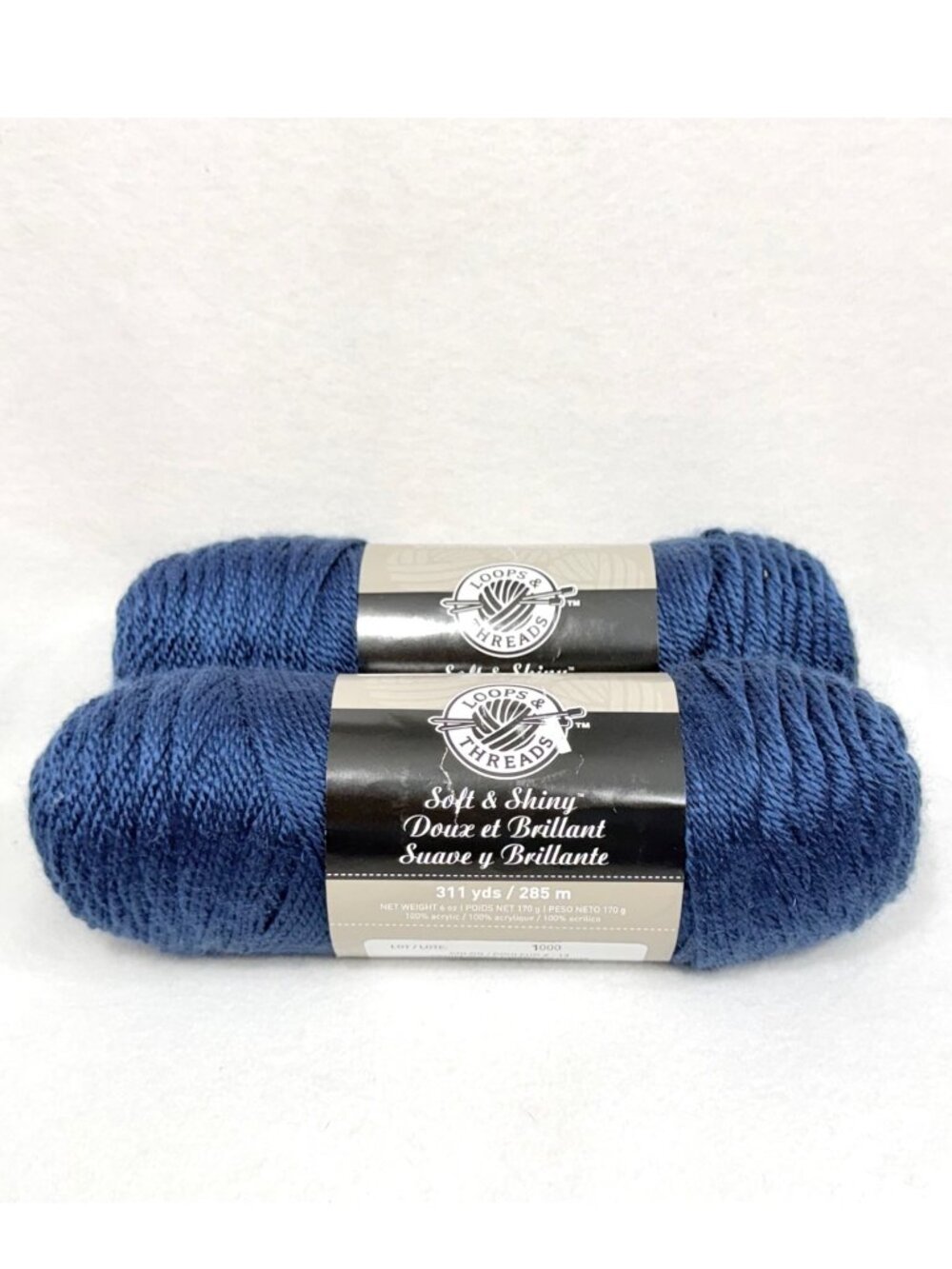 Loops & Threads Soft & Shiny Yarn Denim Jeans Color (Navy Blue) - Lot of Two